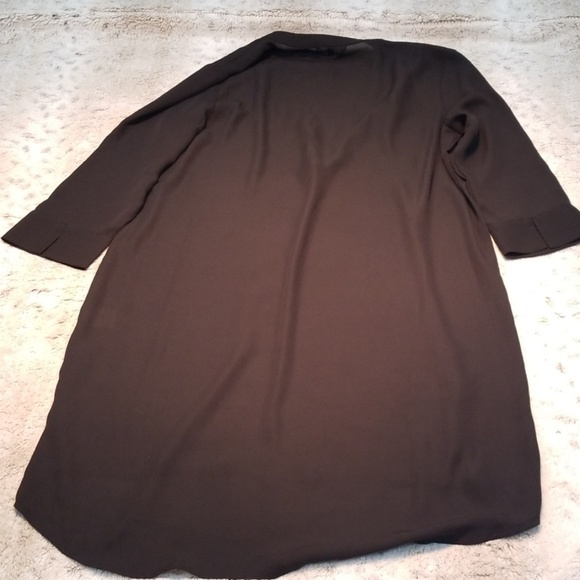 Tea n Rose 3/4 Sleeve Black V Neck Tunic Dress Med - Picture 6 of 6